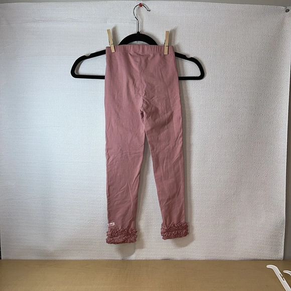 RUFFLE BUTTS Mauve Pull On Legging Girls Ruffle Bottom Hem Size 6/7 - Picture 3 of 4
